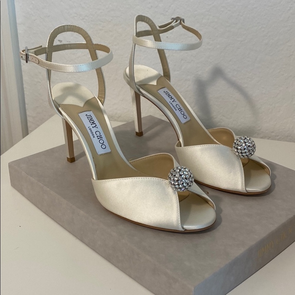 Jimmy Choo Sacora 85 - Wedding - Ivory/Crystal